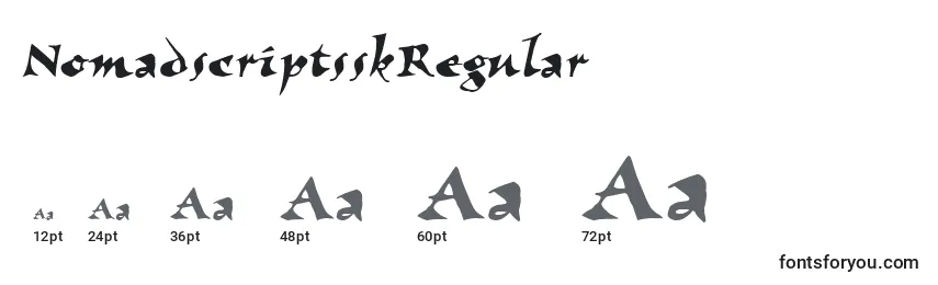Размеры шрифта NomadscriptsskRegular