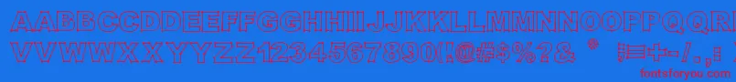 フォントOriginal301 – 赤い文字の青い背景