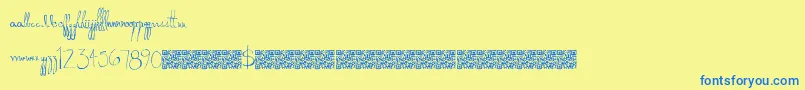 Donkeypunch Font – Blue Fonts on Yellow Background