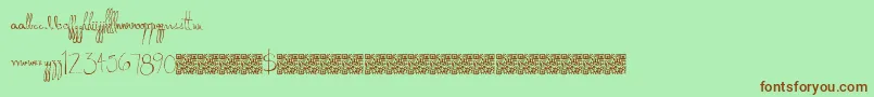 フォントDonkeypunch – 緑の背景に茶色のフォント