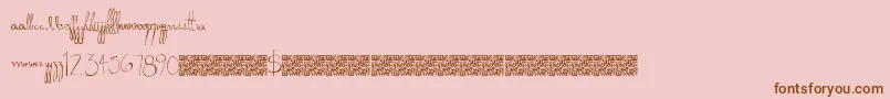 フォントDonkeypunch – ピンクの背景に茶色のフォント