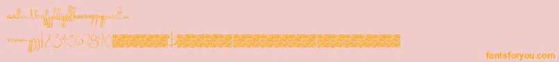Donkeypunch-Schriftart – Orangefarbene Schriften auf rosa Hintergrund