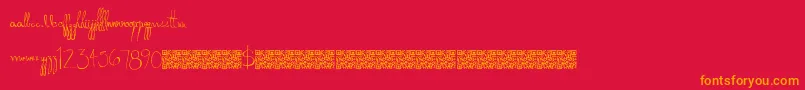 Donkeypunch-Schriftart – Orangefarbene Schriften auf rotem Hintergrund