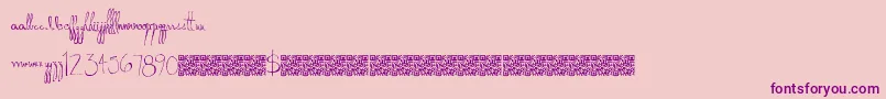 フォントDonkeypunch – ピンクの背景に紫のフォント