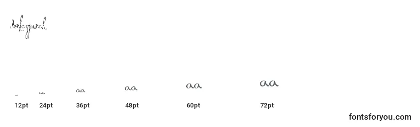 Donkeypunch Font Sizes