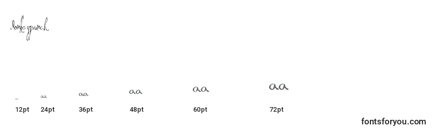 Größen der Schriftart Donkeypunch