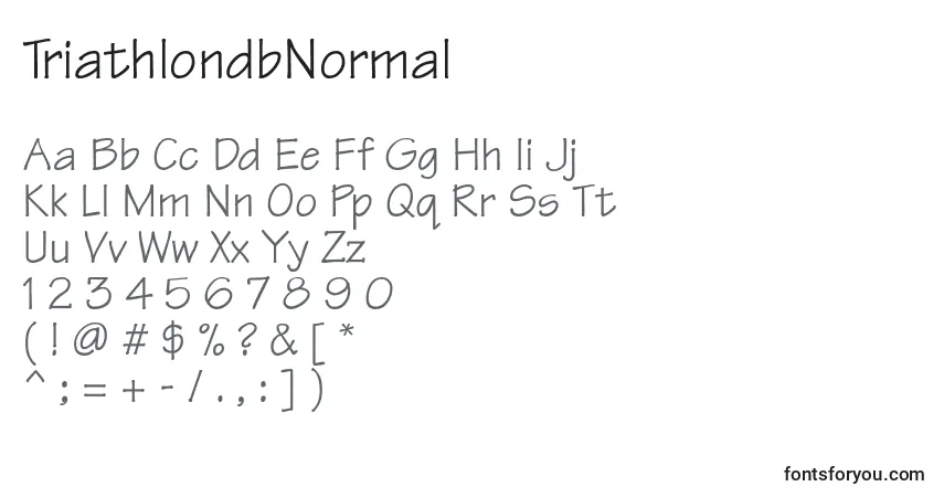 Шрифт TriathlondbNormal – алфавит, цифры, специальные символы