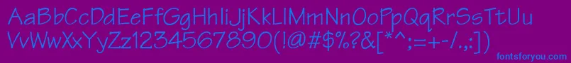 TriathlondbNormal Font – Blue Fonts on Purple Background