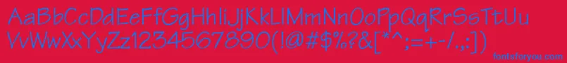 TriathlondbNormal-Schriftart – Blaue Schriften auf rotem Hintergrund
