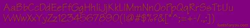 TriathlondbNormal-Schriftart – Braune Schriften auf violettem Hintergrund