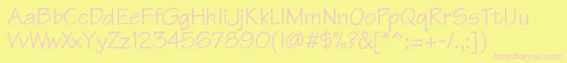 TriathlondbNormal Font – Pink Fonts on Yellow Background