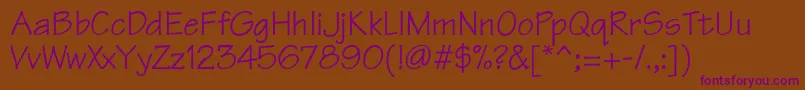 TriathlondbNormal Font – Purple Fonts on Brown Background