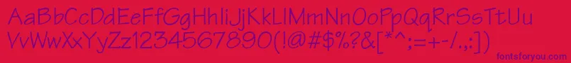 TriathlondbNormal Font – Purple Fonts on Red Background