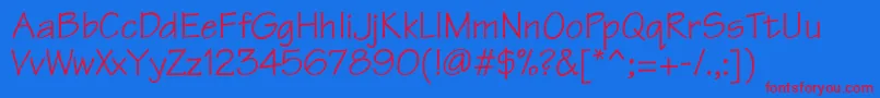 TriathlondbNormal Font – Red Fonts on Blue Background