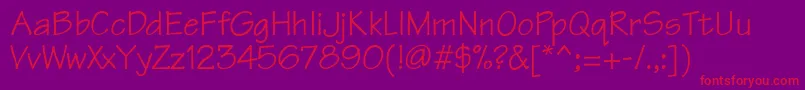 TriathlondbNormal Font – Red Fonts on Purple Background