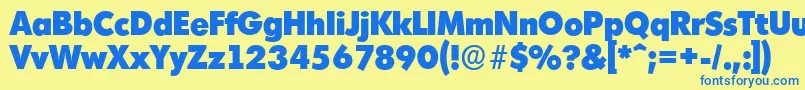 MontrealserialHeavyRegular Font – Blue Fonts on Yellow Background