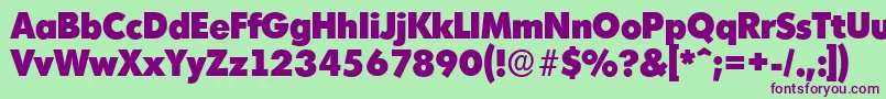 MontrealserialHeavyRegular Font – Purple Fonts on Green Background