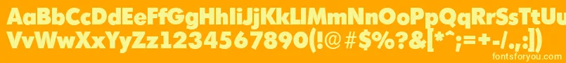 MontrealserialHeavyRegular Font – Yellow Fonts on Orange Background