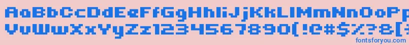 Uni0563 Font – Blue Fonts on Pink Background