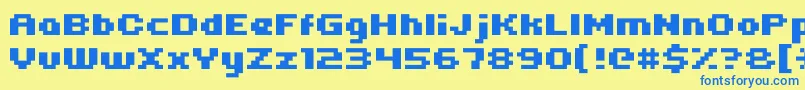 Uni0563 Font – Blue Fonts on Yellow Background