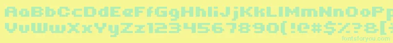Uni0563 Font – Green Fonts on Yellow Background