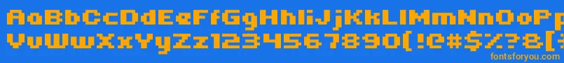 Uni0563 Font – Orange Fonts on Blue Background