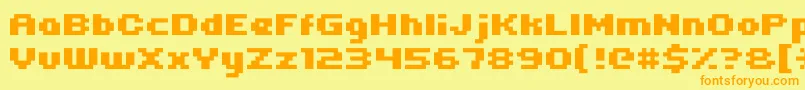 Uni0563 Font – Orange Fonts on Yellow Background