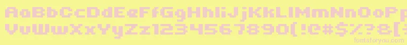 フォントUni0563 – ピンクのフォント、黄色の背景