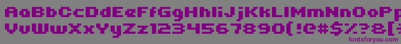 Uni0563-fontti – violetit fontit harmaalla taustalla