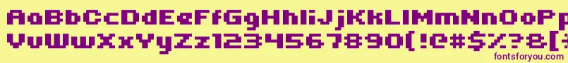 Uni0563 Font – Purple Fonts on Yellow Background
