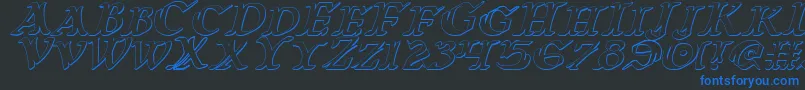 Warasgard3Di Font – Blue Fonts on Black Background