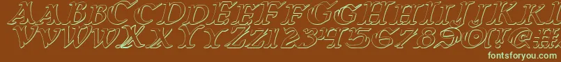 Warasgard3Di Font – Green Fonts on Brown Background