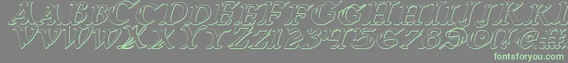 Warasgard3Di Font – Green Fonts on Gray Background