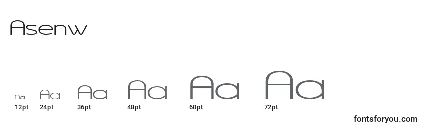 Asenw Font Sizes