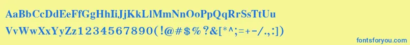 EucrosiaupcBold Font – Blue Fonts on Yellow Background