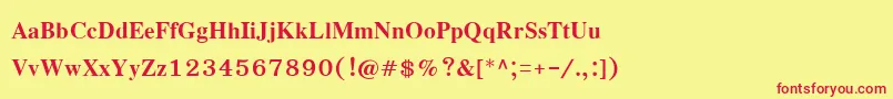 EucrosiaupcBold Font – Red Fonts on Yellow Background