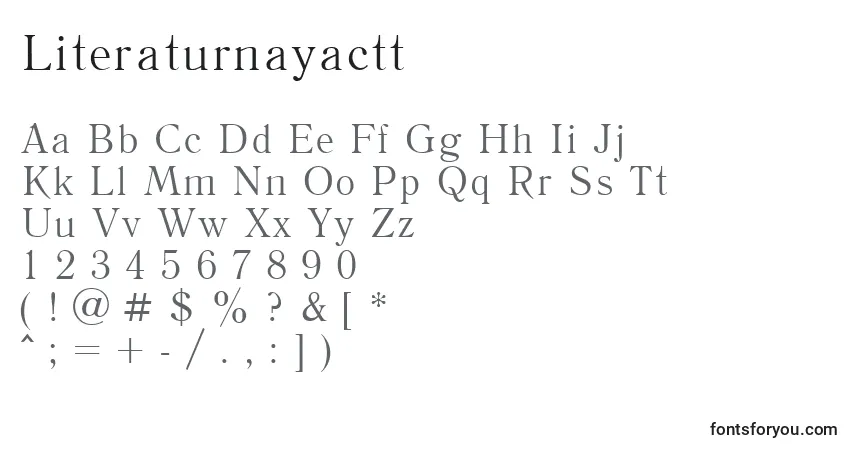Шрифт Literaturnayactt – алфавит, цифры, специальные символы