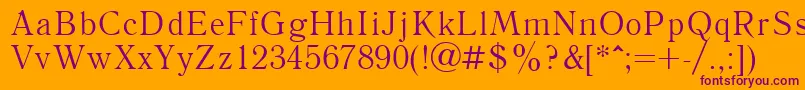 Literaturnayactt Font – Purple Fonts on Orange Background