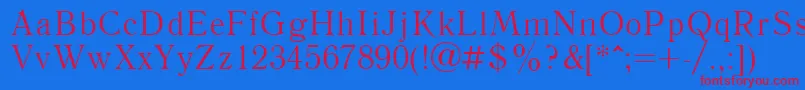 Literaturnayactt Font – Red Fonts on Blue Background