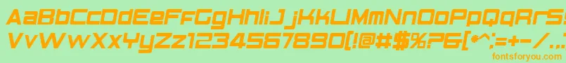 BnElements-Schriftart – Orangefarbene Schriften auf grünem Hintergrund