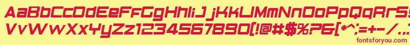 BnElements Font – Red Fonts on Yellow Background