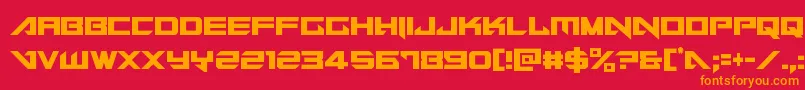 Czcionka Tarrgetcond – pomarańczowe czcionki na czerwonym tle
