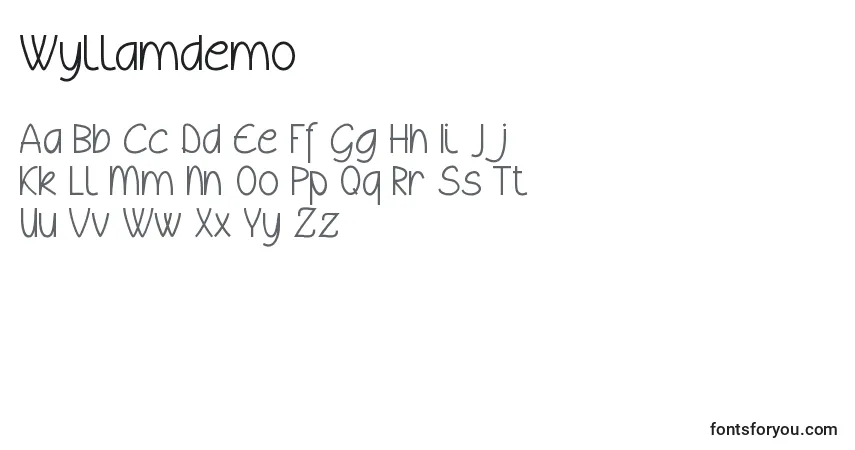 Шрифт Wyllamdemo – алфавит, цифры, специальные символы