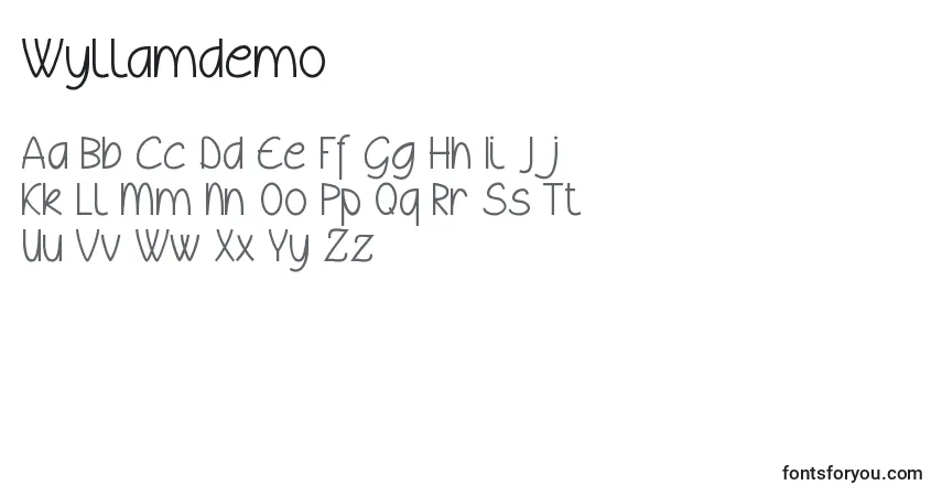 Wyllamdemoフォント–アルファベット、数字、特殊文字