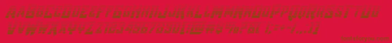 Raidercrusadergrad-Schriftart – Braune Schriften auf rotem Hintergrund