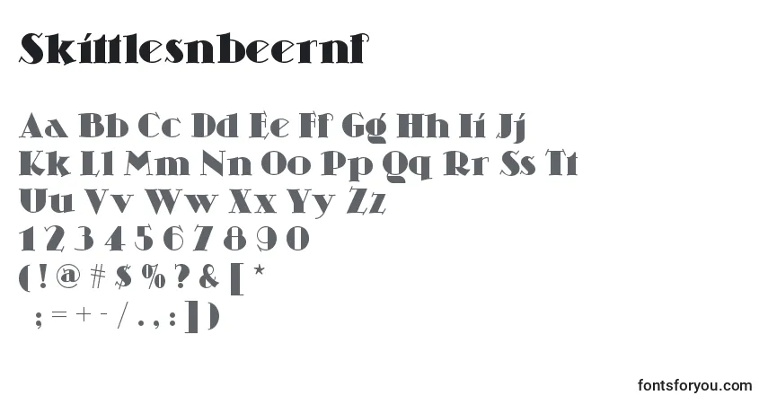 A fonte Skittlesnbeernf (78973) – alfabeto, números, caracteres especiais