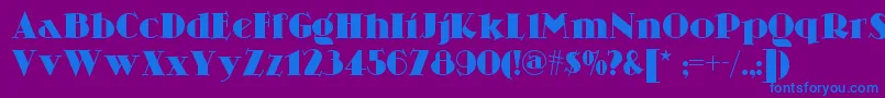 Skittlesnbeernf-Schriftart – Blaue Schriften auf violettem Hintergrund