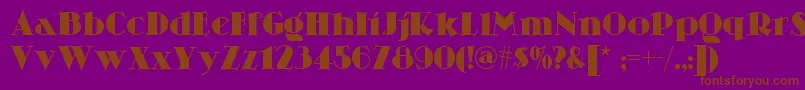 Skittlesnbeernf-Schriftart – Braune Schriften auf violettem Hintergrund