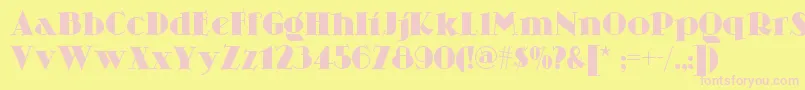 Fonte Skittlesnbeernf – fontes rosa em um fundo amarelo