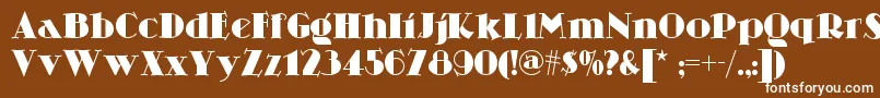 Czcionka Skittlesnbeernf – białe czcionki na brązowym tle